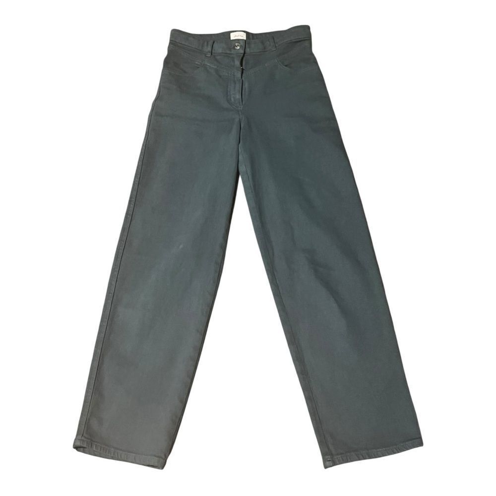 Aritzia Wilfred Free Jeans Womens 4 High Rise Straight Leg Green Teal Baggy
